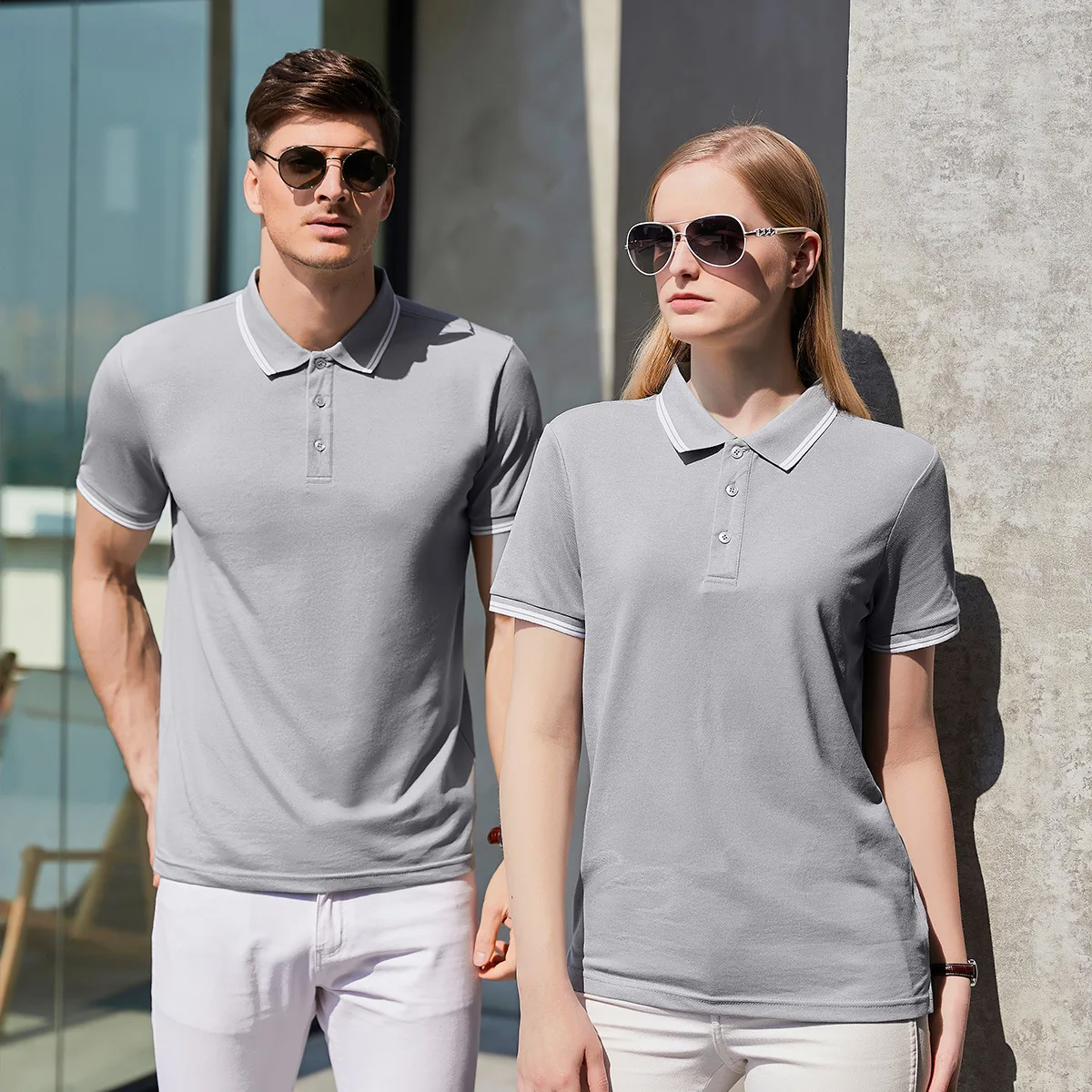

Men's and Women's Golf Shirts 38% Mercerized Cotton Polo Shirts High-quality Short-sleeved T-shirts Male Office Clothes Summer