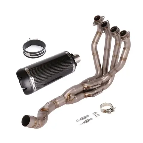 Выхлопная труба для мотоцикла Kawasaki Z1000 2010-2023 Z1000SX 2010-2019, передняя звеньевая труба без застежки, глушитель из углеродного волокна 51 мм