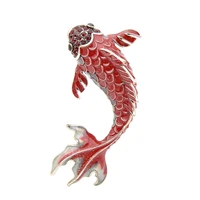 cindy xiang 3 colors available red enamel fish brooches for women large carp pins animal style fashion jewelry coat broch