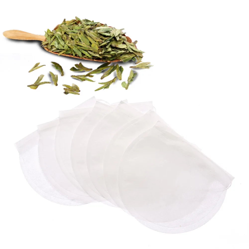 

Round Tea Bags 100 Pcs/Lot Teabags Empty Scented Tea Bags Filter Infuser with String Heal Seal Paper Teabags for Herb Loose Tea