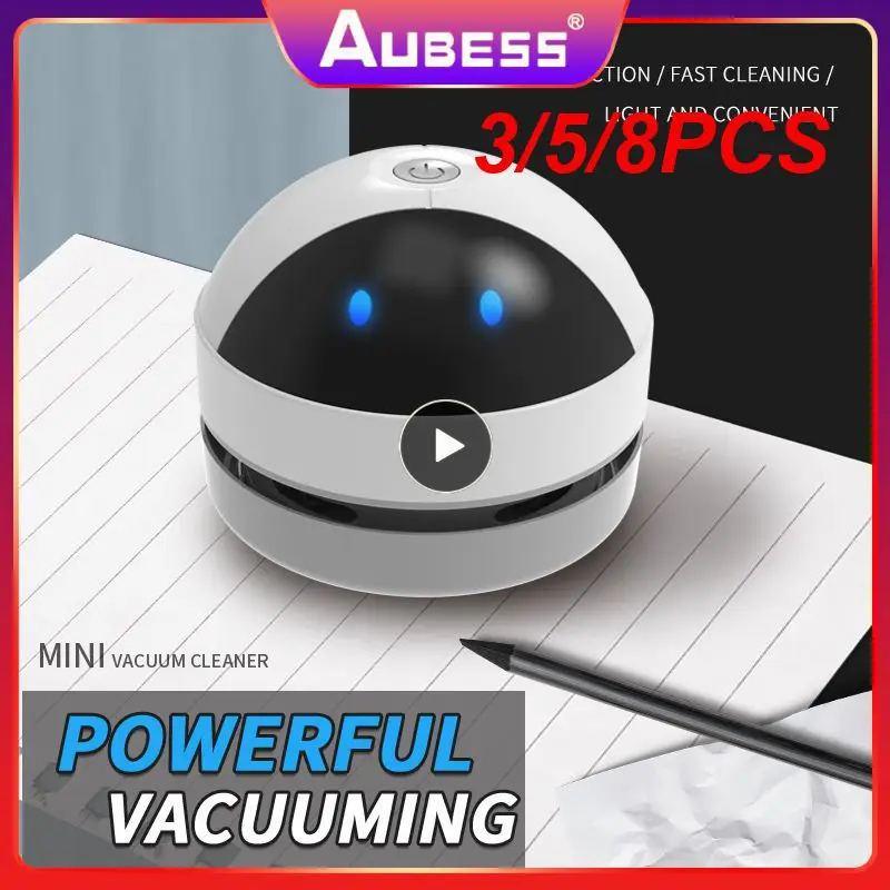 

3/5/8PCS Mini Vacuum Cleaner Automatic Portable USB Charging Desktop Cleaner For Home Office School Keyboard Desktop Cleaning