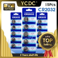 15pcs cr2032 cr 2032 lithium 3v button cell coin battery br2032 dl2032 sb t15 ea2032c ecr2032 l2032 for watch motherboard toys