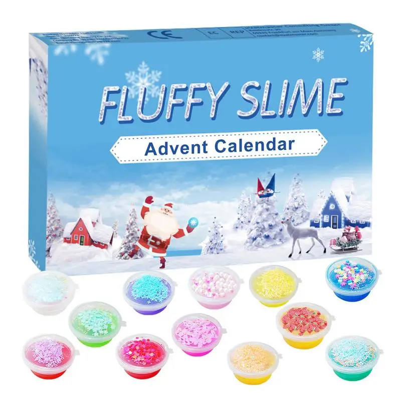

Advent Calendar Creative 24 Pcs Countdown Sensory Toys Christmas Advent Calendars Universal Play Slime Countdown Accessories