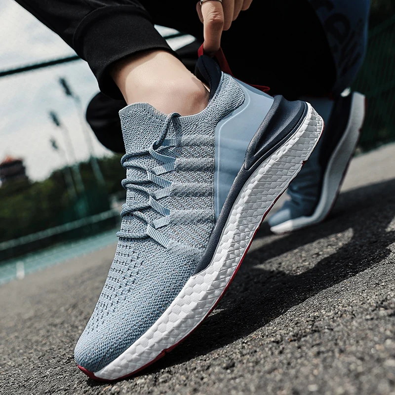 SALUDAS Men Sneakers Fishbone Locking System Sports Shoes 5 Lightweight Shoe Stretch Knitt Breathable City Runing Women Sneakers