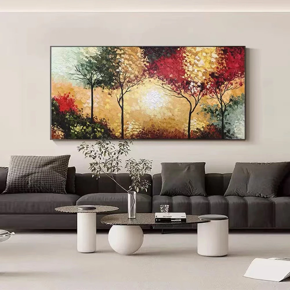 

Abstract Wall Art Landscape Home Decor Hand Painted Artwork Picture Modern Abstract Nature Woods Paintings For Living Room Decor