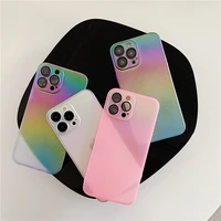 ins camera lens protector glass film phone case for iphone 13 pro max gradient colored hard cover for iphone 13 12 pro max