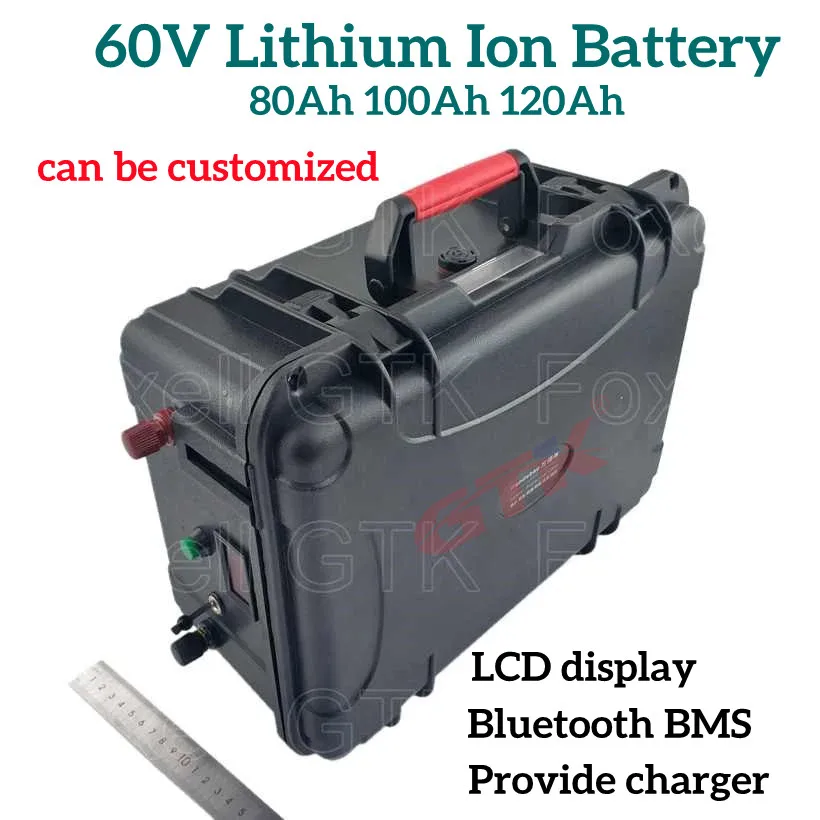 

Литий-ионная батарея GTK 16S 60 в 80 Ач 100 Ач 120 ач с Bluetooth BMS для электрического велосипеда, гольф-мобиля, EV RV, для хранения солнечной энергии