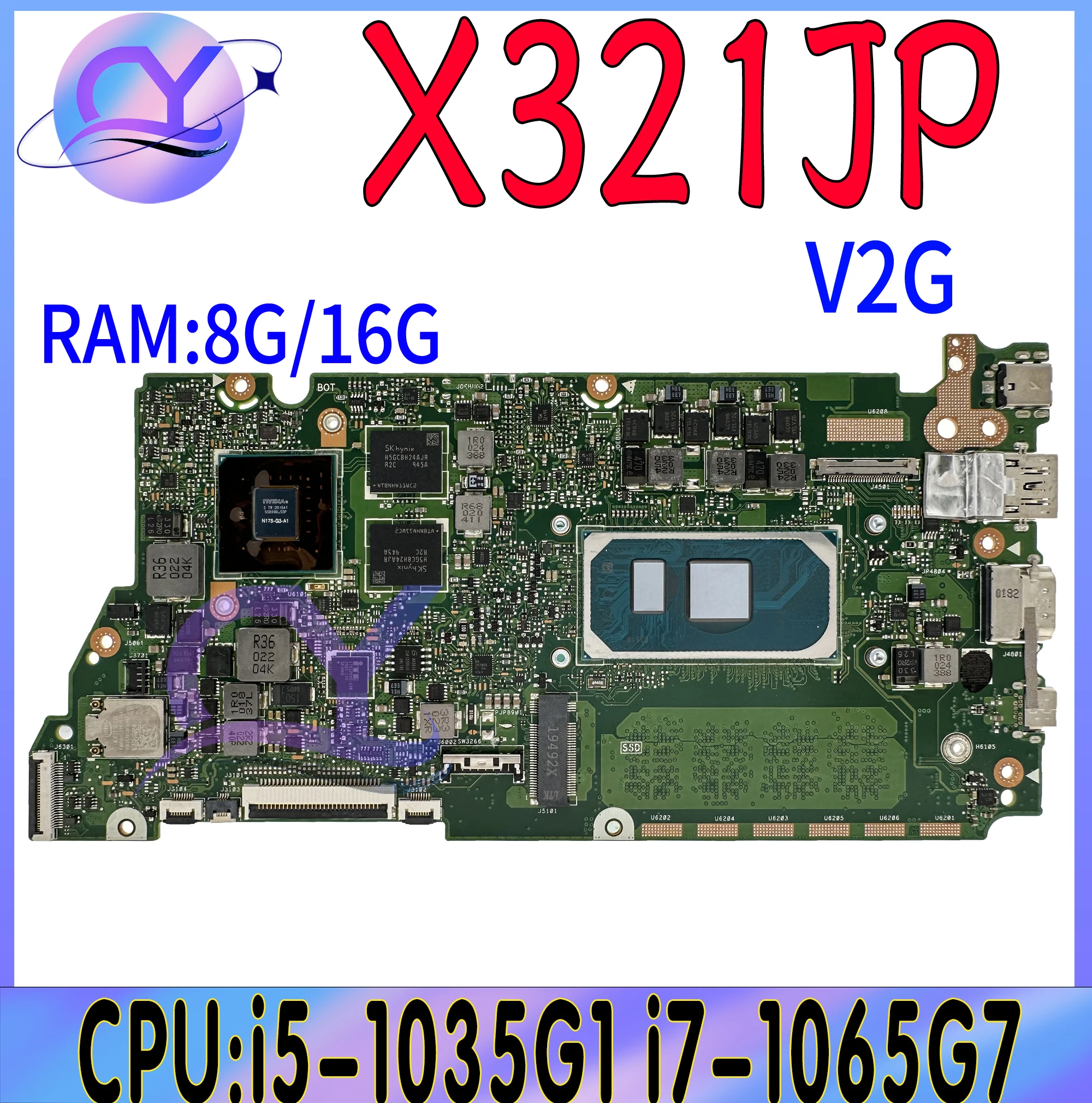 

X321JA Mainboard For ASUS VivoBook S13 S333JP X321JP X321JQ Laptop Motherboard With i5-1035G1 i7-1065G7 8G-RAM UMA 100% Working