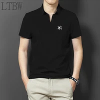 ltbw fast shipping springsummer mens short sleeve polo shirt solid color casual short sleeve top mens t shirt