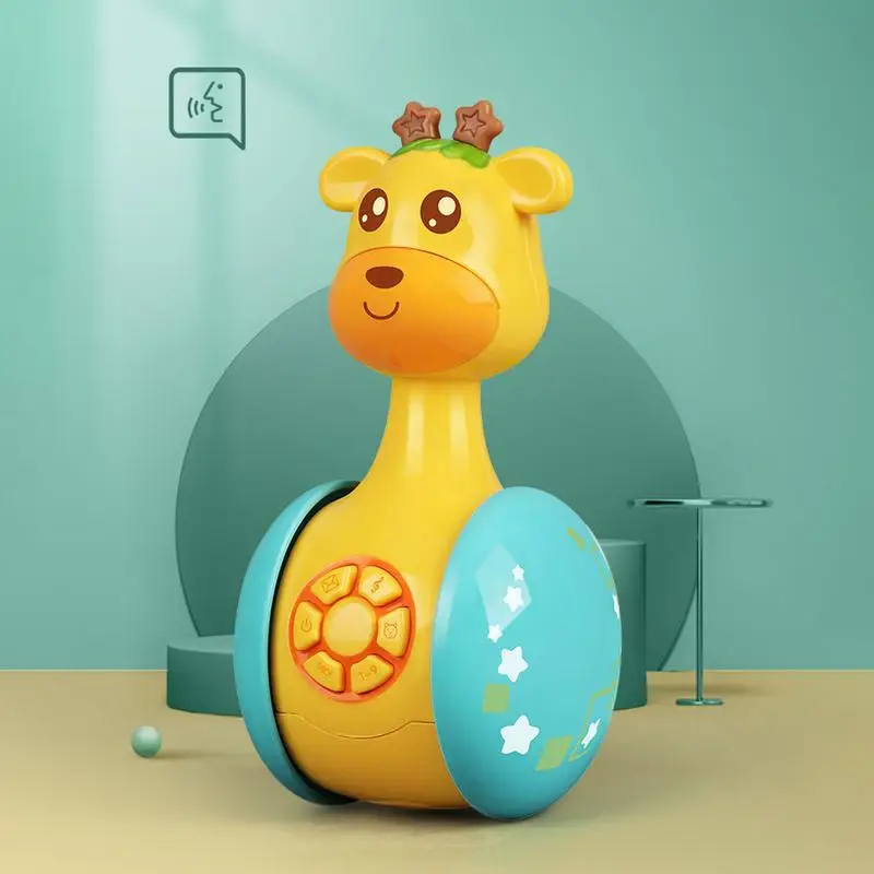 

Musical Tum bler Wobbler Toy Animal Baby Tum bler Toy Infant Rattles Toy With Light Fun Interactive Toy Motor Skills Early
