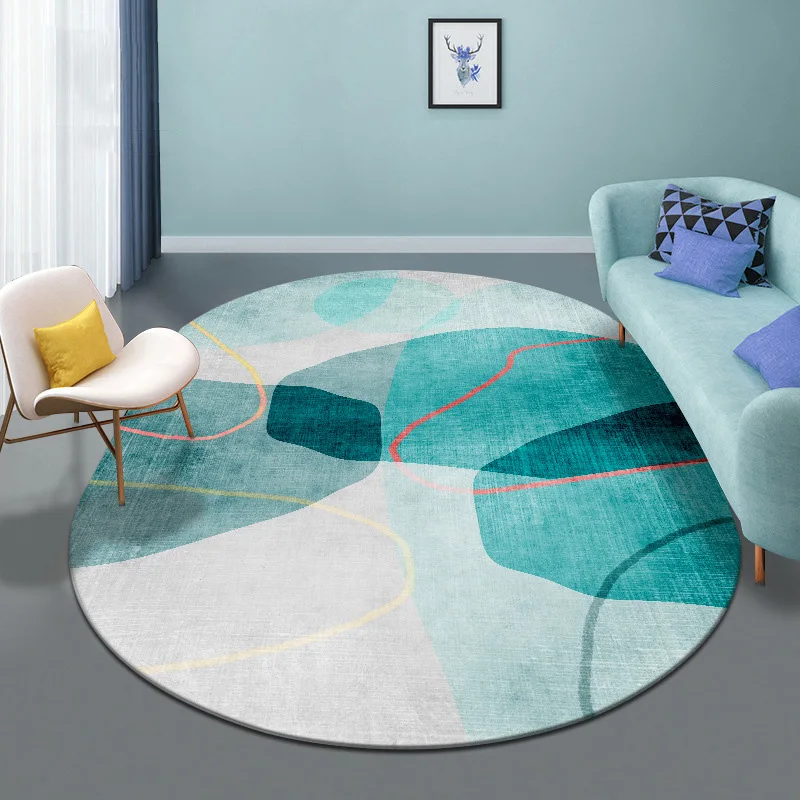 

Fashion Abstract Geometric Living Room Carpet Bedroom Home High Quality Oval Large Area Teenager Decor Rug Non-slip Floor Mat