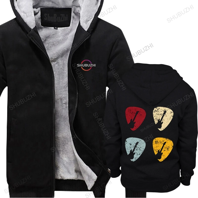 Винтажная зимняя толстовка Guitar Lover Plectrum для мужчин хлопковая городская толстая