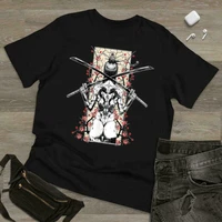 samurai girl vintage t shirt men fashion 2022 women t shirt short sleeve cotton