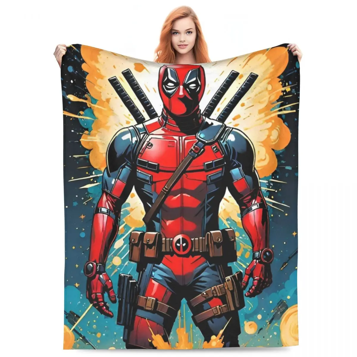 Фланелевые одеяла Marvel Дэдпул и Росомаха теплое одеяло для спальни дорожное