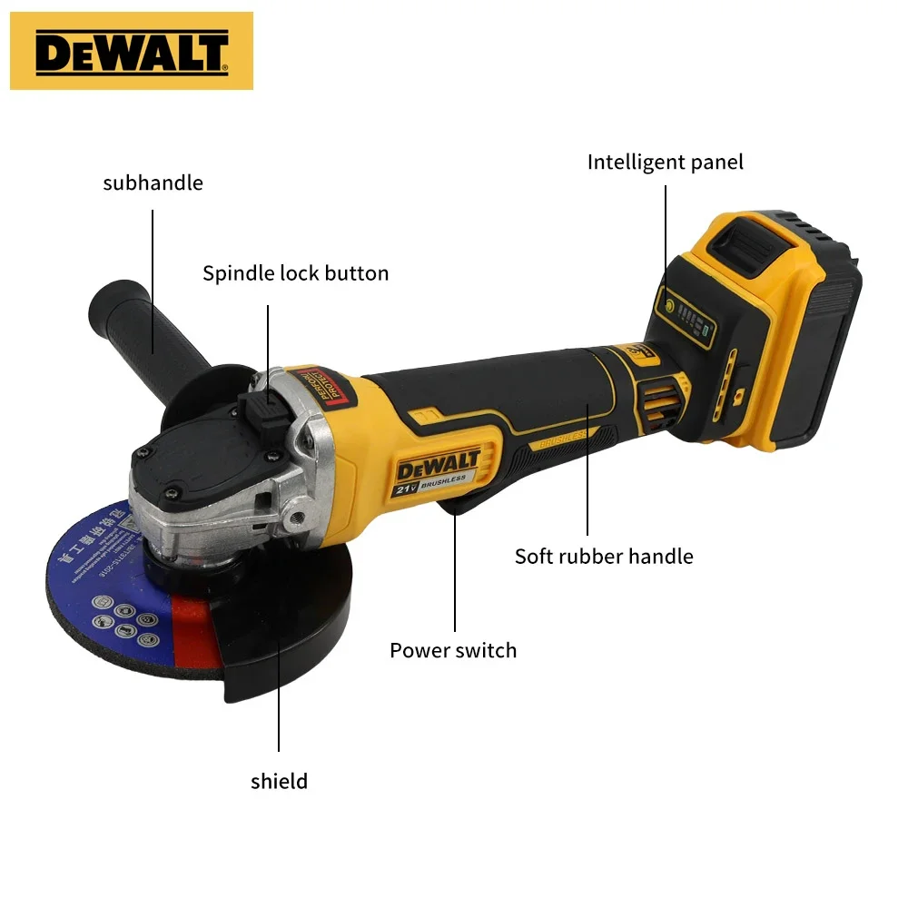 Фото Бесщеточная угловая шлифмашина Dewalt DCG406 125 мм, 9000 об/мин, аккумуляторная отрезная машина, ударная полировальная машина для аккумуляторов Dewalt 20В №5