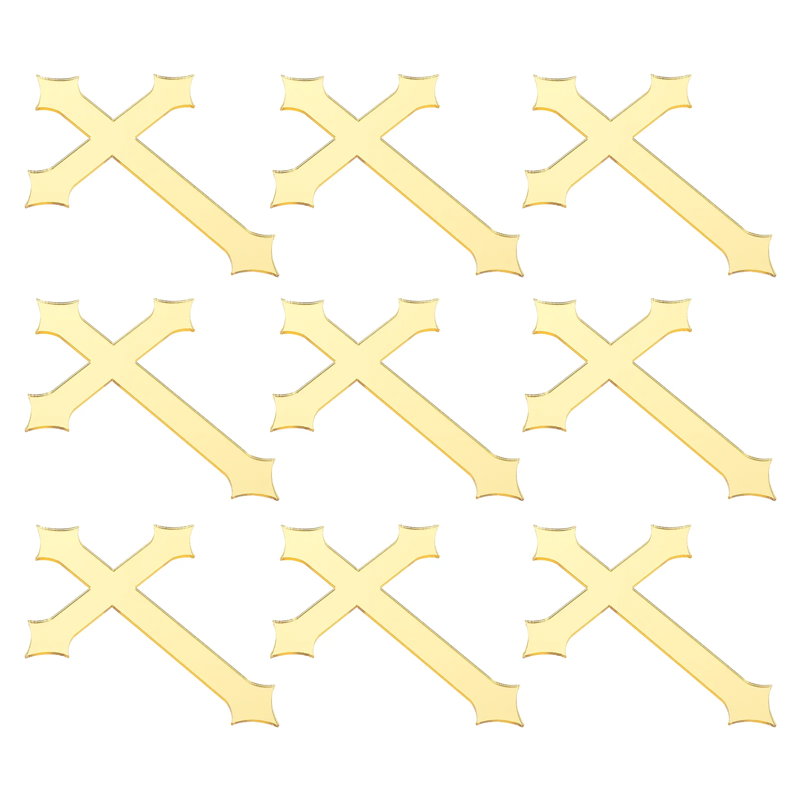 

10 Pcs Cross Cake Topper Gold Paper Cups Dessert Ornament Decor Acrylic Cupcake Baby Trim