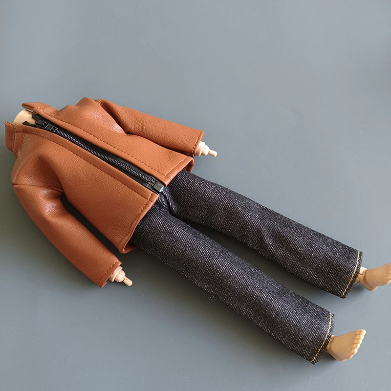 Кожаная куртка и джинсы для фигурок Foyunde 1/6