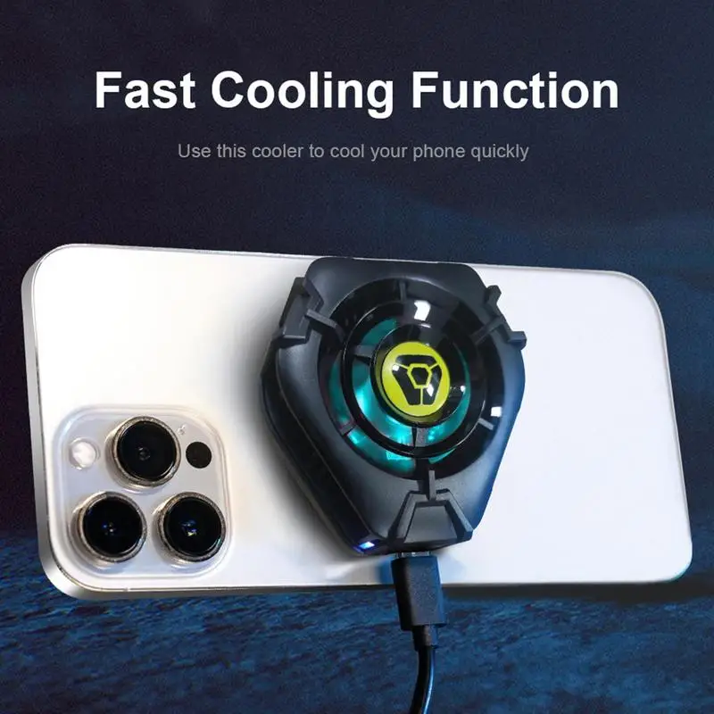 

Phone Cooler Universal Phone Magnetic Heat Sink With RGB Lamp Portable Semi-Conductor Cooling For Smartphones Phone Accessories