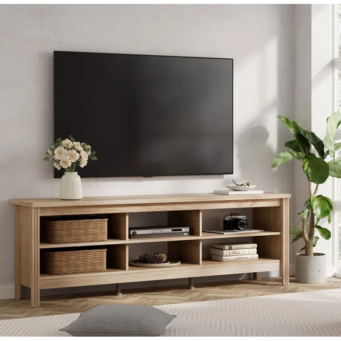 Фото Modernes TV-Rack Aus Holz Entwirft Einfache TV-Möbel Aus Massivem Eichenholz №3