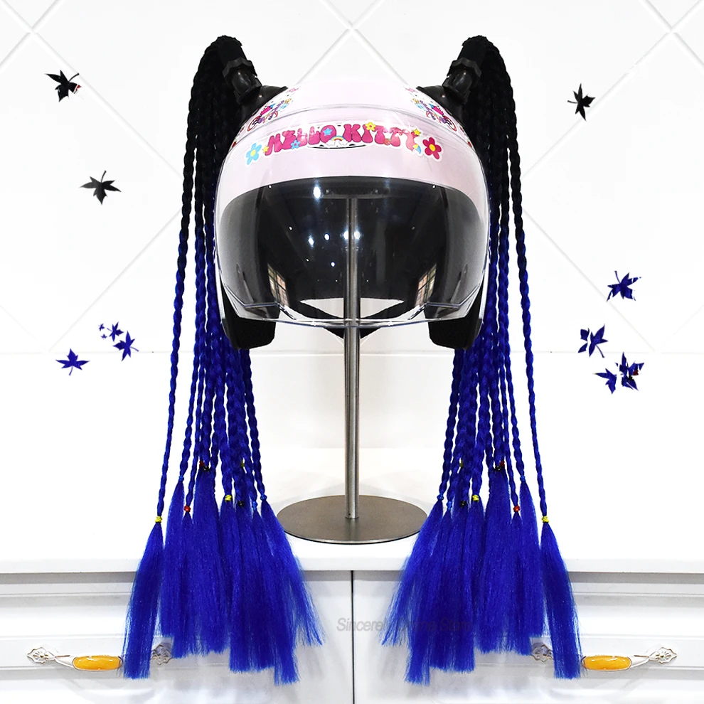 

2 шт./пара, 24 дюйма, новый мотоциклетный шлем, косички, хвостик, твист для женщин, мужчин, детей, подарок, косички для мотоциклетного шлема