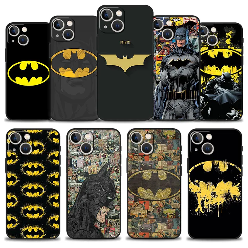 

Capinha Funda for iPhone 13 12 11 XS Max XR X 13mini 8 7 6 6S 5 5S SE Silicon Case Etui Coque Soft Cover Batman Logo Aesthetic