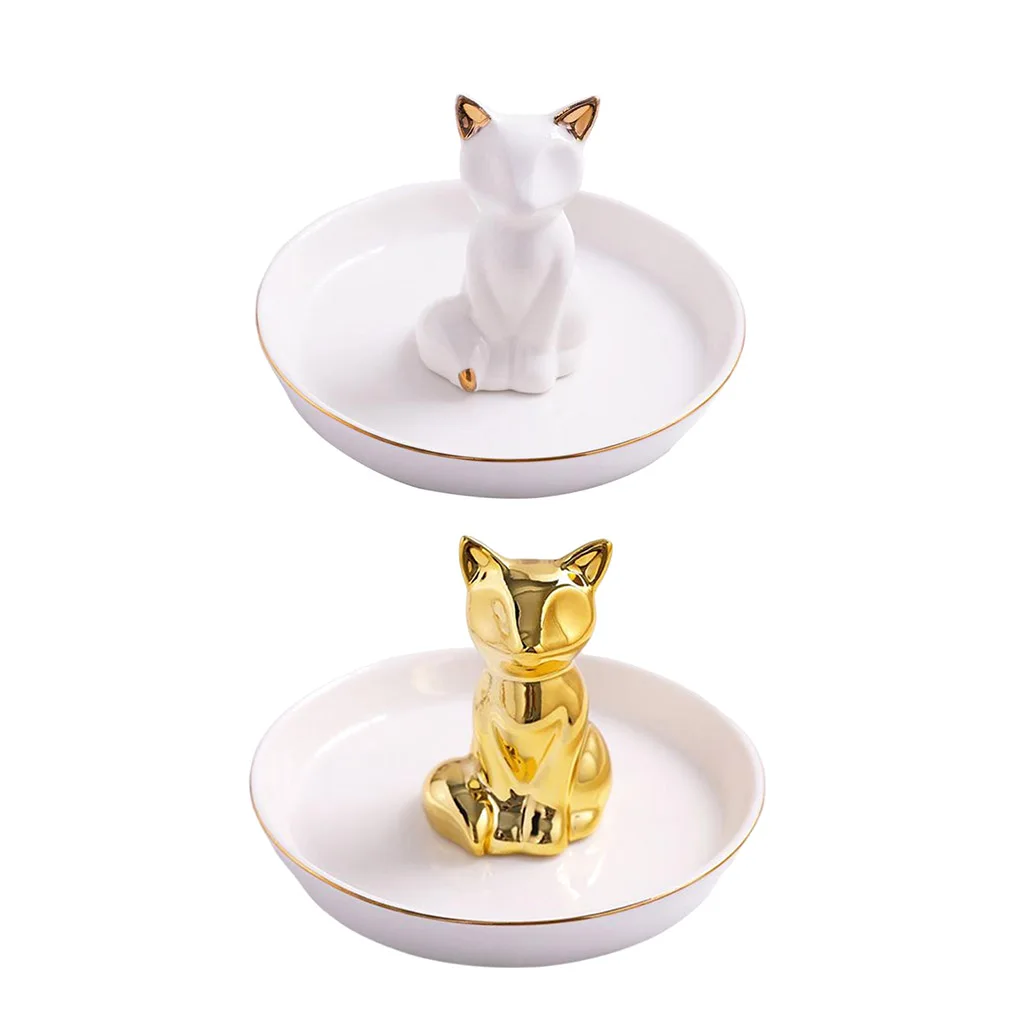 

Демонстрационная Подставка для ювелирных изделий, керамический модный Органайзер в виде животных, для спальни, серег, часов, колец, ожерели...