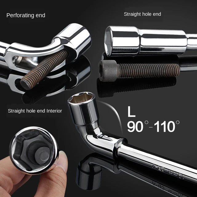 L-shaped Pipe Socket Wrench Car Repair Tool Set 6-19MM Shaped Hexagonal Spanner Hand Tool Set Wrenchs Car Tool Set 4