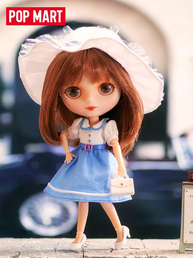 

POP MART MOLLY&BLYTHE French Movable Doll Small Cloth BJD Set Dress Toy Kawaii Action Figure Toys Collection Model Mystery Box