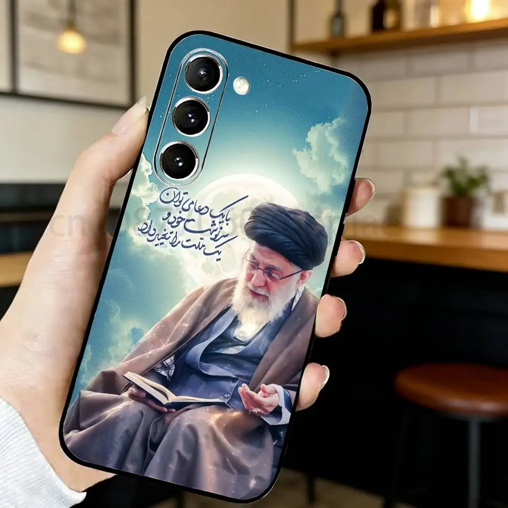 Чехол для телефона Samsung S20,21,22,23,24,25,26 plus, ultra Lite, черный силиконовый чехол с надписью Peace Be Upon Him K-Khamenei I-Iran (art.: 3920dba65b8a2) - 3920dba65b8a2