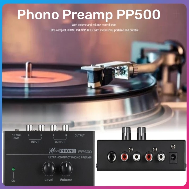 

Record Player Preamplifier Portable Audio Amplifier Decoder Phono Preamp PP500 Vinyl Disc Amplifier For Vinyl Turntable Preamp