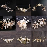 wedding hair accessories flower hair clips for women fashion crystal bride headdress hairpin faux pearl hair combs girls jewelry
