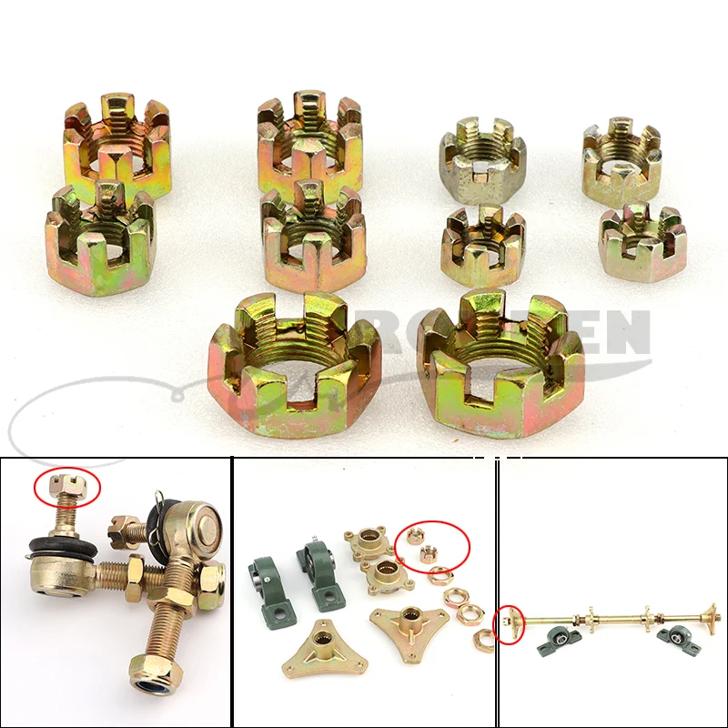 

1 pair 2 pcs M10/M12/M14/M16/M20 Groove Nuts Screw For Go karts wheel tire Agricultural Vehicles ATV Quad