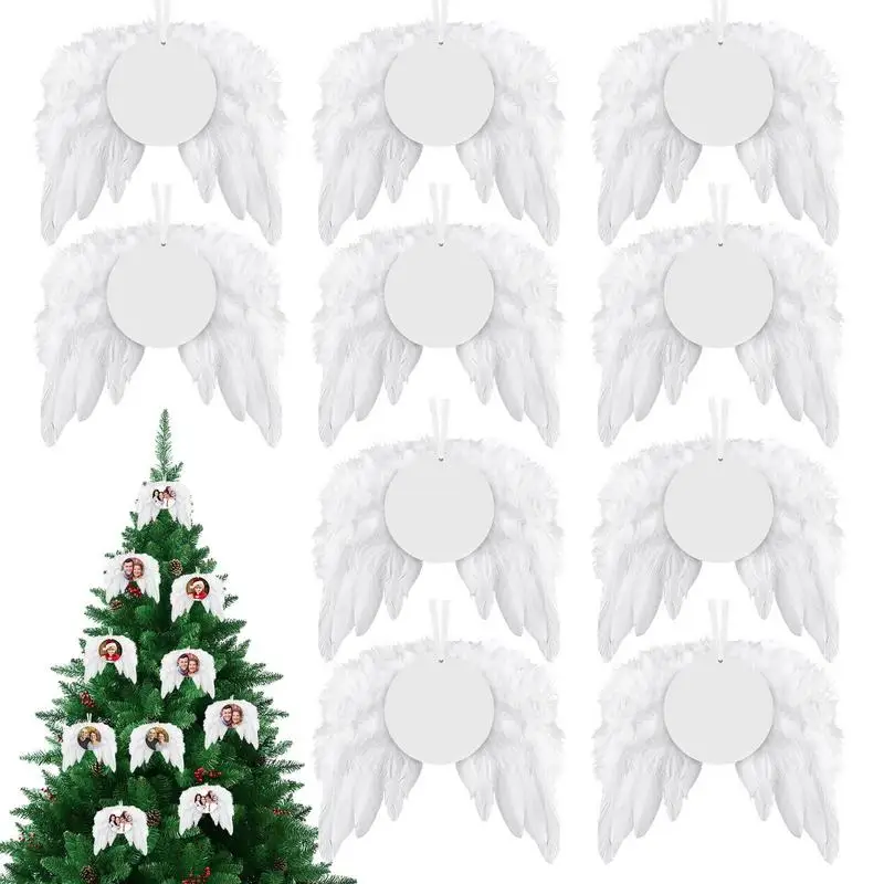 

Белые перья, рождественские украшения, 10 шт., крылья ангела из перьев, украшение для рождественской елки, легкое подвесное искусственное укр...