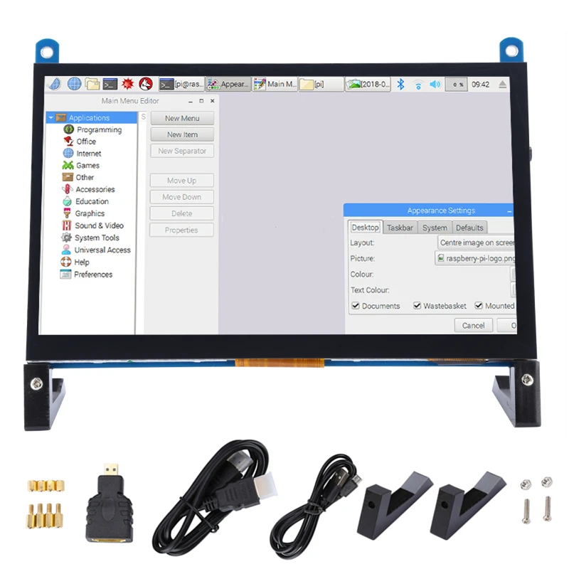 

Новый 7-дюймовый IPS TFT ЖК-дисплей сенсорный экран монитор 1024*600 RGB пикселей USB HDMI-совместимый с Raspberry Pi 4B 3B + AIDA64
