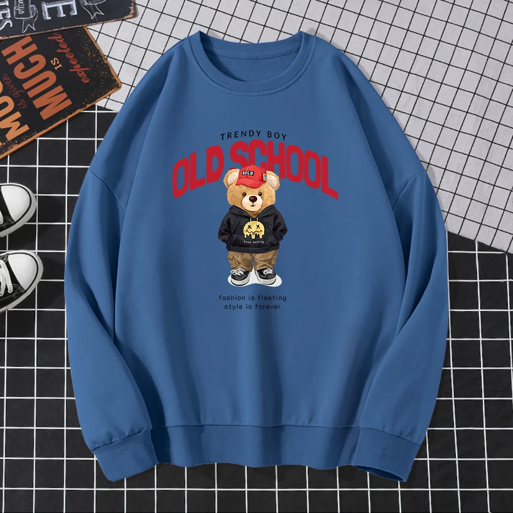 

fashion is fleeting style is forever trendy teddy bear Woman Hoody Casual Fleece Sweatshirt Fashion Soft Hooded simple Warm Tops