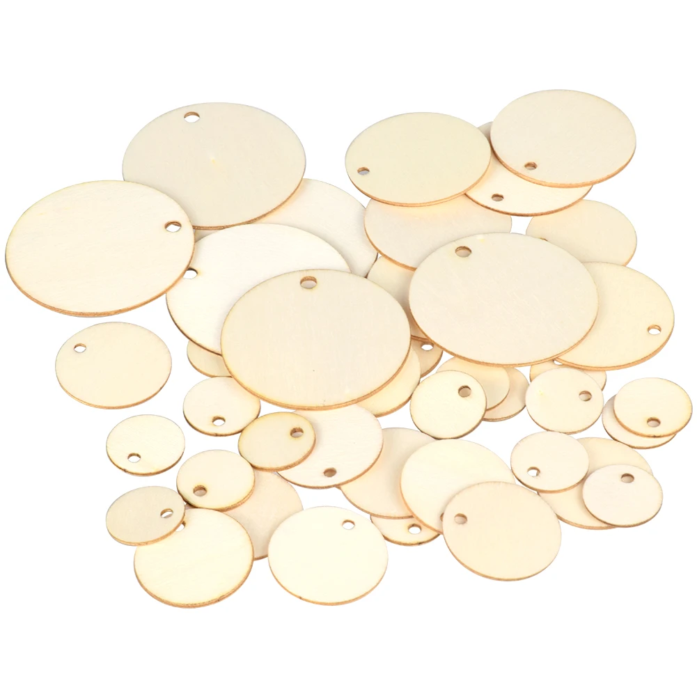 

50/100pcs Round Pack Wooden 2cm 3cm 4cm 5cm Circles Natural Discs Blank Signs Crafts Wedding Party Gift Label Hang Tag Cards