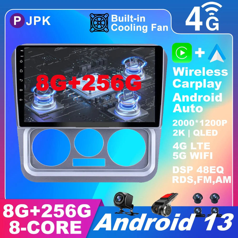 

Автомобильный радиоприемник 9 дюймов Android 13 для Geely CK 2008-2016, BT мультимедийный WIFI RDS стерео видео беспроводной Carplay Авто No 2din DSP ADAS