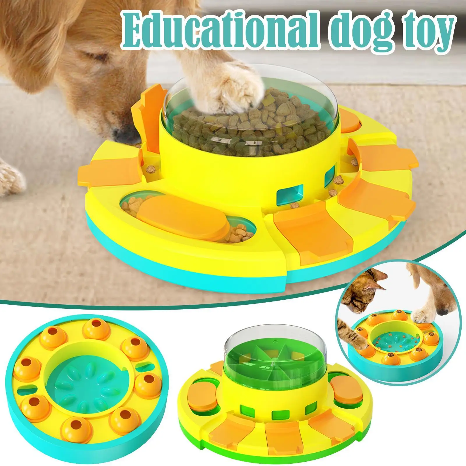 

Dog Puzzle Toys Slow Feeder Interactive Increase Puppy IQ Food Dispenser Slowly Eating NonSlip Bowl Pet Cat Dogs Training Game