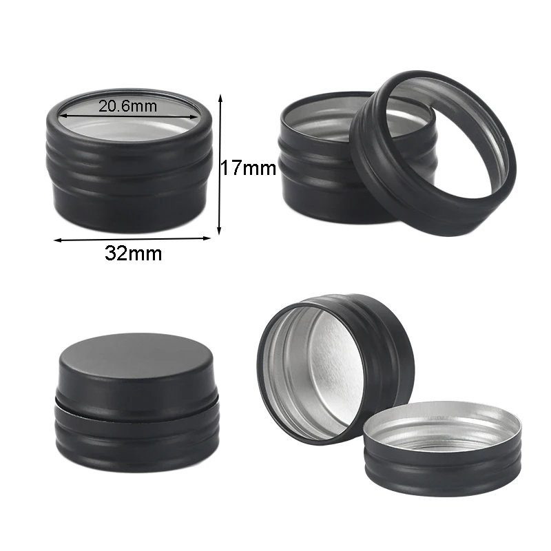 10Pcs Round Aluminum Tin Jars With Window Nail Box Tea Candle Mini Sample Jar Lip Balm Tin Cosmetic Container Jewelry Storage images - 6