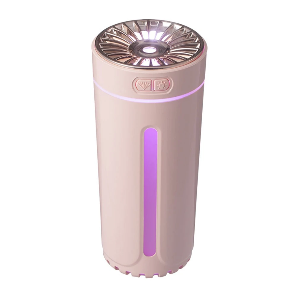 

Wireless Air Humidifier Colorful Lights Mute USB Fogger Purifier 800MAh Rechargeable Cool Mist Maker for Car Pink