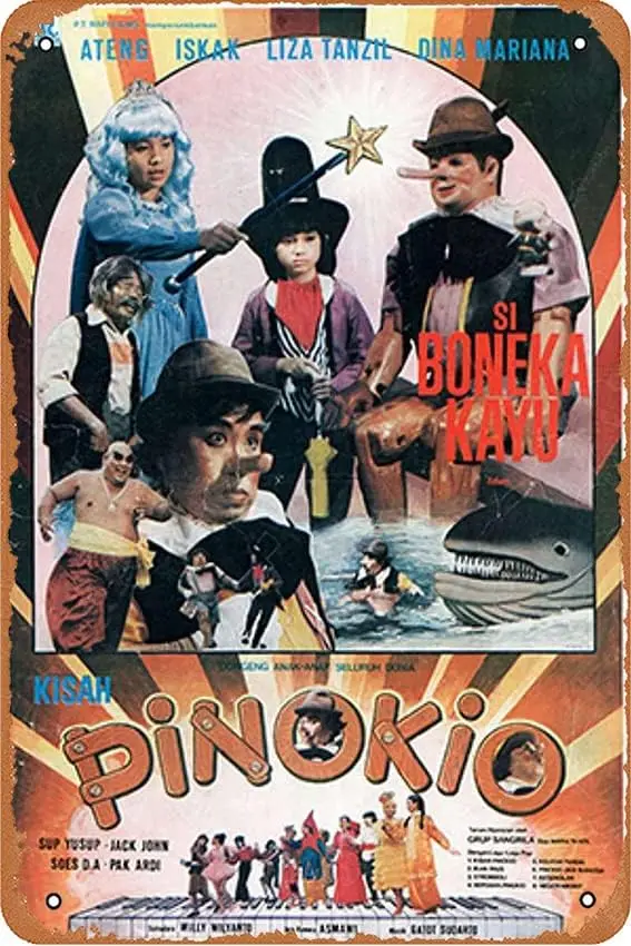Si Boneka Kayu Pinokio Movie Металлические вывески Decoracin Винтажные металлические жестяные 12x8