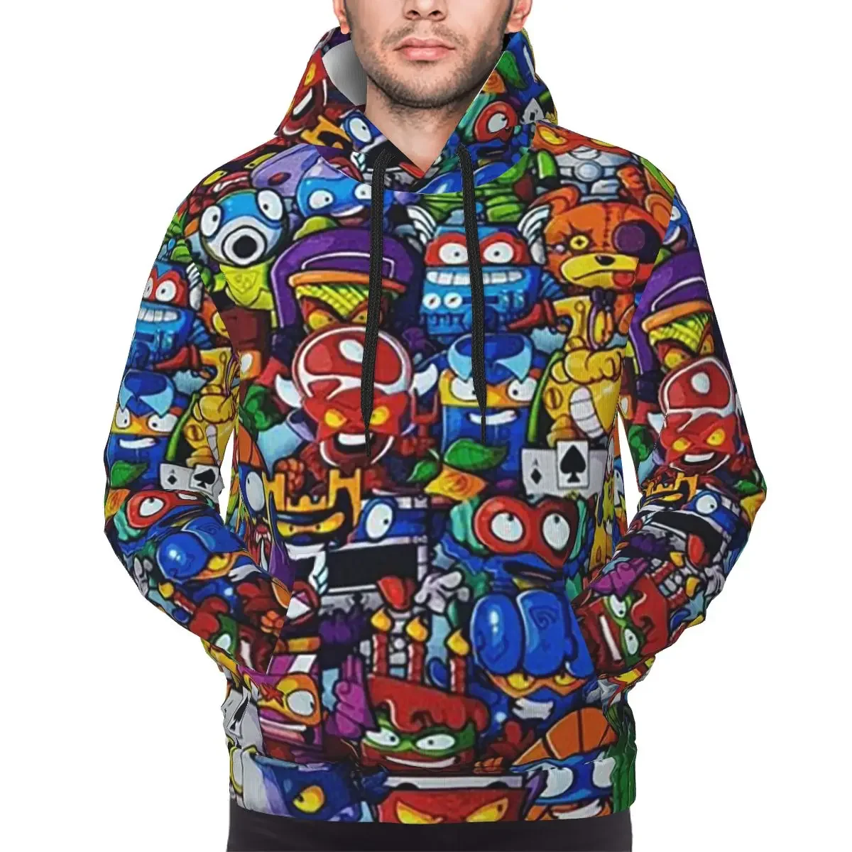 Фото Новая толстовка Super Zings Cartoon Game Superzings, пуловер в стиле хип-хоп, осенне-зимние мужские и женские толстовки, топы с длинными рукавами №1