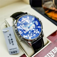 swiss automatic mechanical mens watch high end handsome trend genuine waterproof luminous hollow out mechanical watch