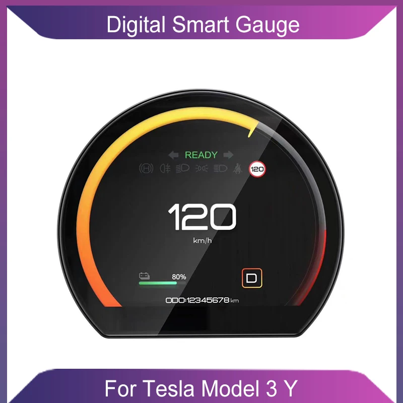 

Tesla Model 3 Y 5,5-дюймовый дисплей с ЖК-дисплеем, скоростной пробег, открытие дверей, компьютер, автомобильный измеритель, цифровой ЖК-привод приборной панели