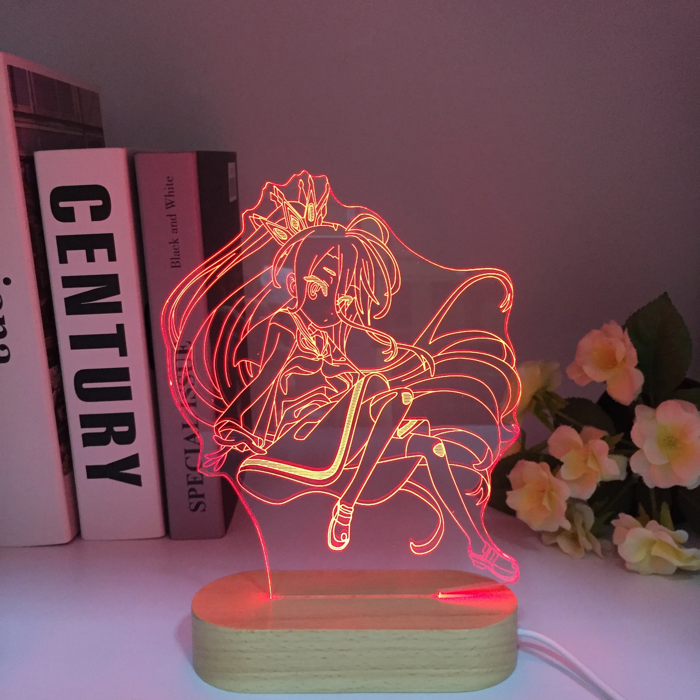 Wooden Remote Danganronpa 3 LED Lamp 3D Night Light Figure Mikan Tsumiki for Bedroom Decor Kids Gift Light Acrylic Table Lamp images - 6