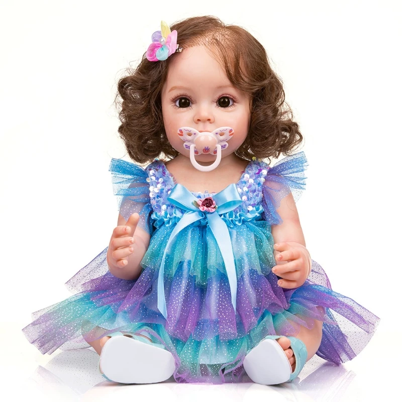 

55cm/21in Waterproof Cuddle Doll w/ Rooted Hair Vinyl Body Vivid Caucasian Reborn for Infant Toddler Girls Boy Companies