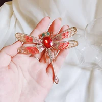 big enamel dragonfly brooches women exaggeration rhinestone 6 color insects party banquet casual brooch pins gifts