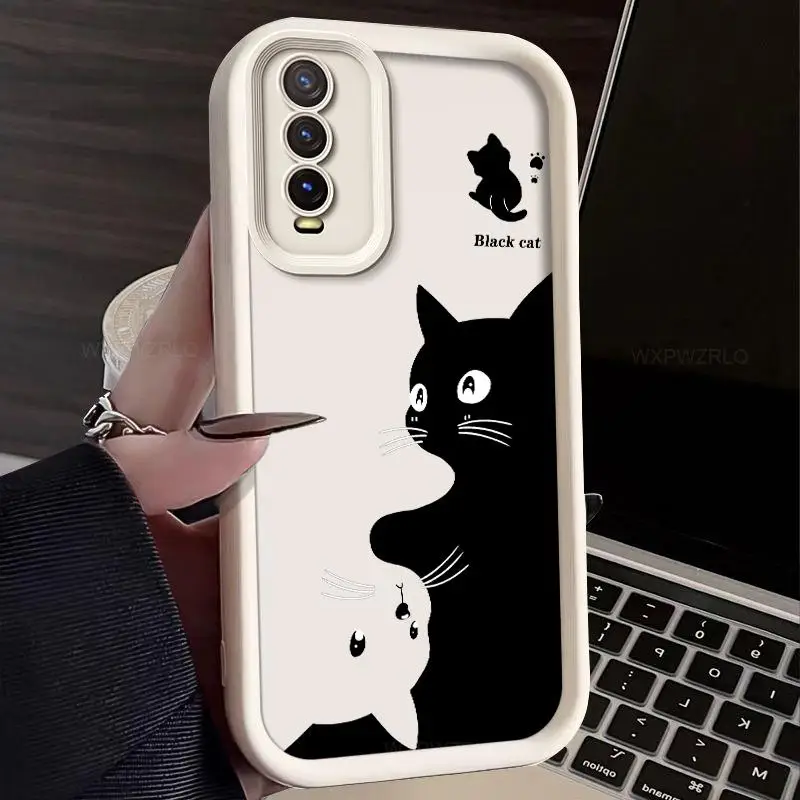 Чехол для телефона с милым рисунком кота vivo Y11s Y12G Y20T Y20s Y20 Y20i матовая мягкая