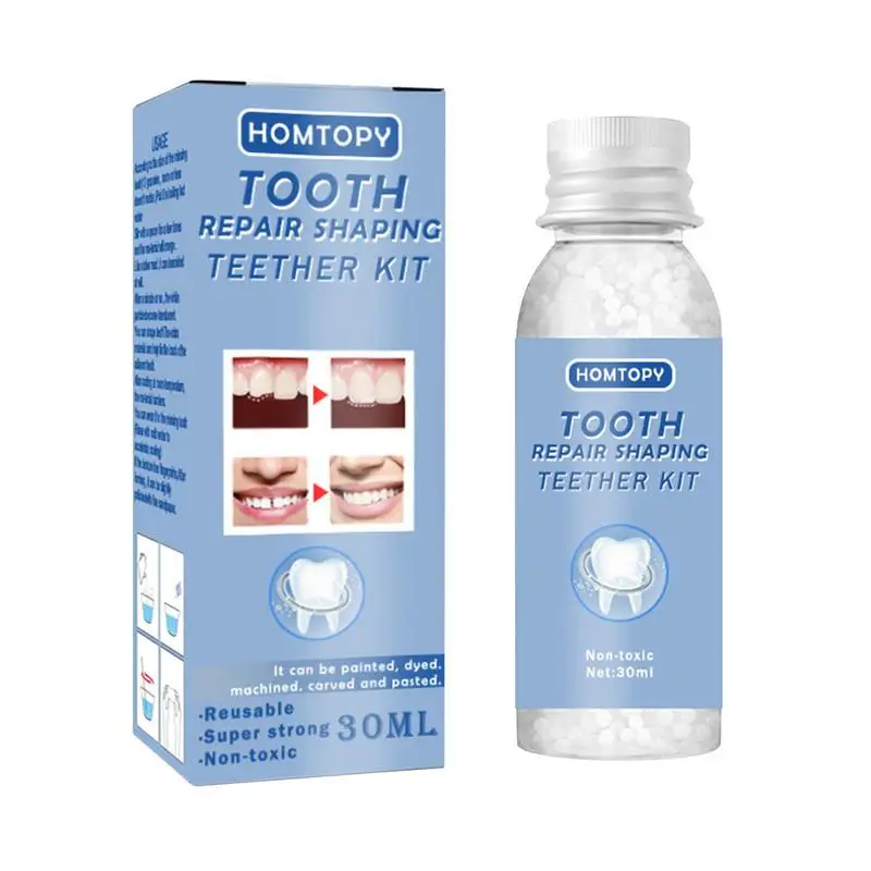 

Oral Fake Teeth Filling Repair Temporary Tooth Filling Repair Kit Dentals Repair Beads Food Grade False Teeth Solid Glue