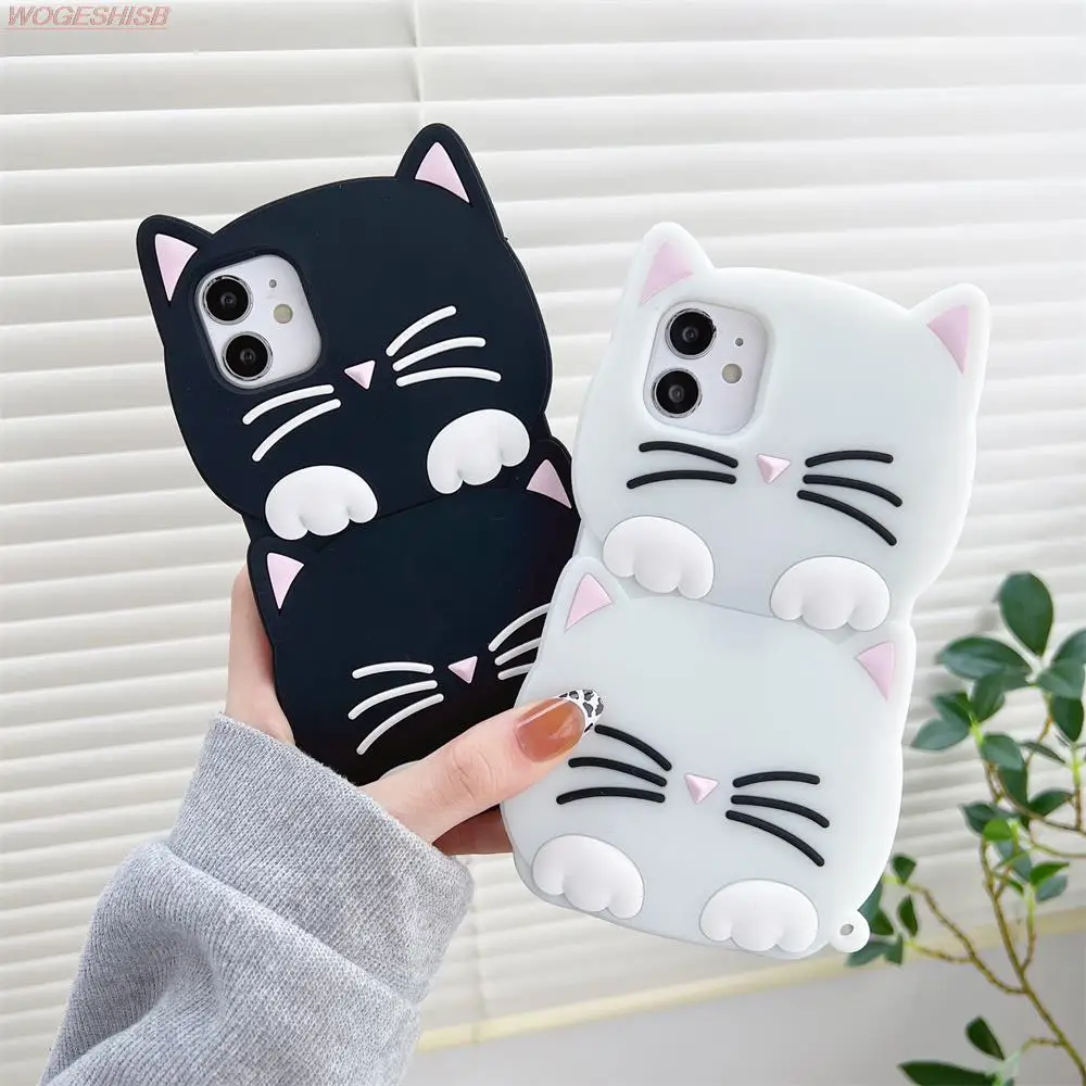 

Cartoon Meow Cat Luminous Phone Case For Realme 7 8 C1 GT Neo Q2 Q3s Q3t Q3i V11s V13 V15 X7 Max 5G Narzo 30 Pro Silicone Cover